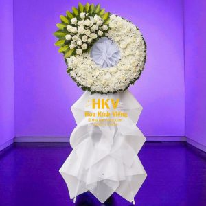 Kệ Hoa Cúc Trắng Viếng lễ Tang KV050