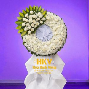 Kệ Hoa Cúc Trắng Viếng lễ Tang KV050