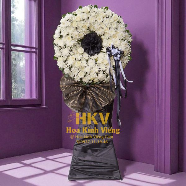 Kệ Hoa Hồng Trắng Viếng lễ Tang KV079