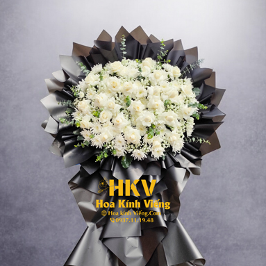 Kệ Hoa Hồng Trắng Viếng lễ Tang KV301